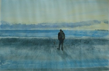 Malerei mit dem Titel "old man and the sea" von Simona Timofei, Original-Kunstwerk