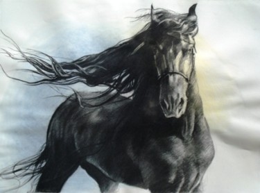 Malerei mit dem Titel "black beauty" von Simona Timofei, Original-Kunstwerk