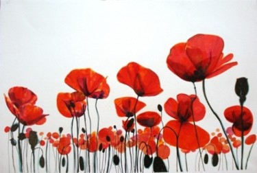 Malerei mit dem Titel "poppy" von Simona Timofei, Original-Kunstwerk