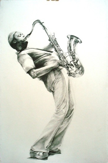 Painting titled "street musician" by Simona Timofei, Original Artwork