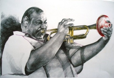 Painting titled "trumpet" by Simona Timofei, Original Artwork