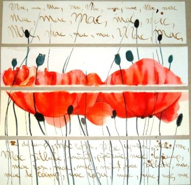 Painting titled "poppy 2" by Simona Timofei, Original Artwork