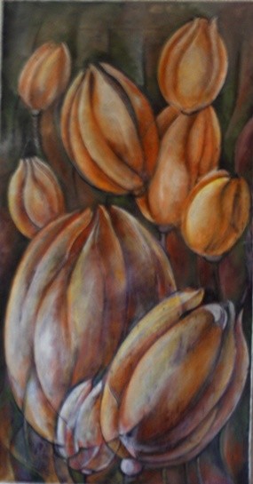 Painting titled "tulips" by Simona Timofei, Original Artwork