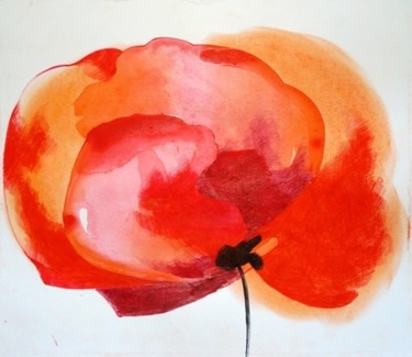 Painting titled "poppy 1" by Simona Timofei, Original Artwork