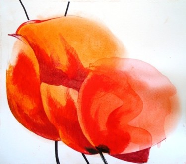 Painting titled "poppy3" by Simona Timofei, Original Artwork