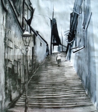 Painting titled "stairs" by Simona Timofei, Original Artwork