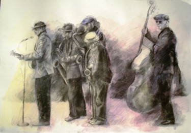 Painting titled "jazz band" by Simona Timofei, Original Artwork