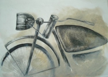Painting titled "old Motorcycle" by Simona Timofei, Original Artwork