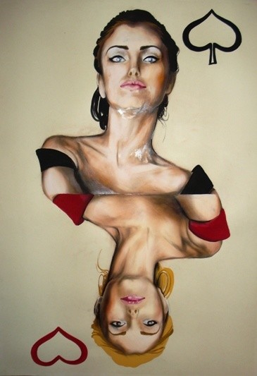 Painting titled "Poker face" by Simona Timofei, Original Artwork