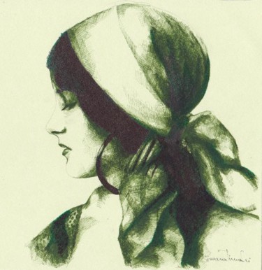Zeichnungen mit dem Titel "portret 9" von Simona Timofei, Original-Kunstwerk
