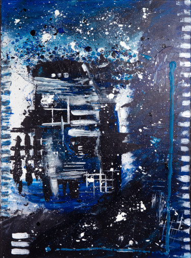 Malerei mit dem Titel "Blue world" von S Behrend, Original-Kunstwerk, Acryl