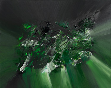 Malerei mit dem Titel "Grüne Welt" von S Behrend, Original-Kunstwerk, Acryl