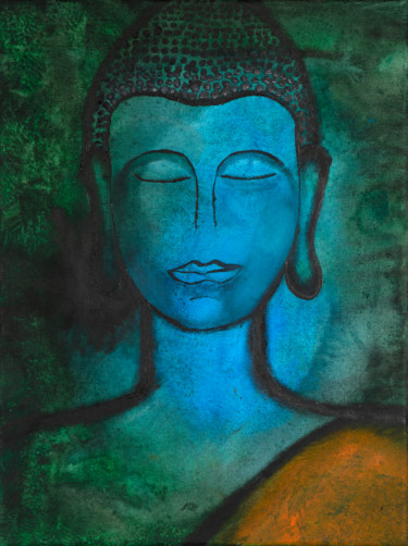 Malerei mit dem Titel "buddha" von S Behrend, Original-Kunstwerk, Acryl