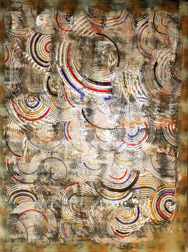 Schilderij getiteld "Swirls color" door Marc Simondin (SiMondin), Origineel Kunstwerk, Acryl