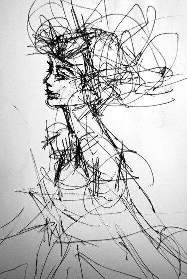 Рисунок под названием "Anonima" - Simone Capuano, Подлинное произведение искусства, Чернила