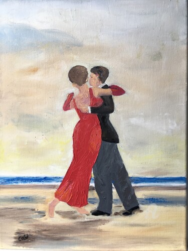 Ζωγραφική με τίτλο "couple danseurs sur…" από Simone Collet, Αυθεντικά έργα τέχνης, Λάδι