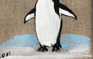 pingouin Peinture intitulée "pingouin" par Simone Collet, Œuvre d'art originale, Acrylique