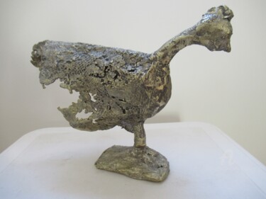 Sculpture intitulée "poule bronze" par Simone Collet, Œuvre d'art originale, Bronze