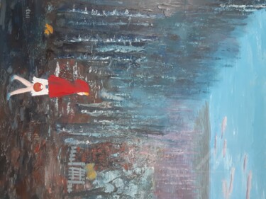 chaperon-rouge Peinture intitulée "chaperon-rouge" par Simone Collet, Œuvre d'art originale, Huile