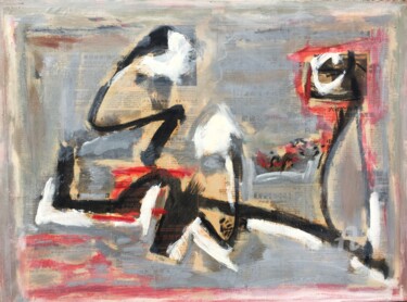 Pintura titulada "L'ingénue-天才" por Simone Cros-Morea, Obra de arte original, Acrílico Montado en Bastidor de camilla de mad…