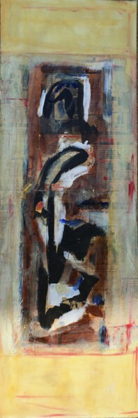 Картина под названием "La femme et l'oisea…" - Simone Cros-Morea, Подлинное произведение искусства, Акрил Установлен на Дере…