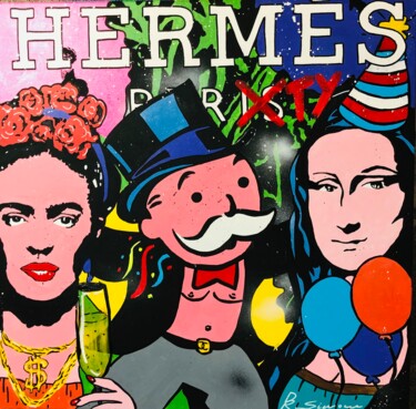 Malerei mit dem Titel "Hermes Party" von Simone De Rosa, Original-Kunstwerk, Acryl