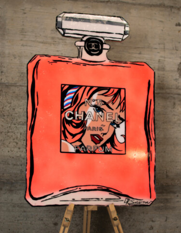 Peinture intitulée "CHANEL N.5 ORANGE R…" par Simone De Rosa, Œuvre d'art originale, Acrylique