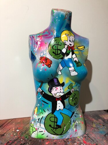 Skulptur mit dem Titel "Making Money is an…" von Simone De Rosa, Original-Kunstwerk, Acryl