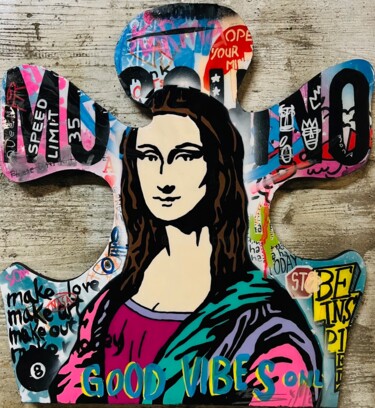Malerei mit dem Titel "Puzzle Mona" von Simone De Rosa, Original-Kunstwerk, Acryl
