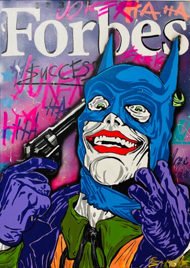 Картина под названием "Crazy life - Joker…" - Simone De Rosa, Подлинное произведение искусства, Акрил Установлен на Деревянн…