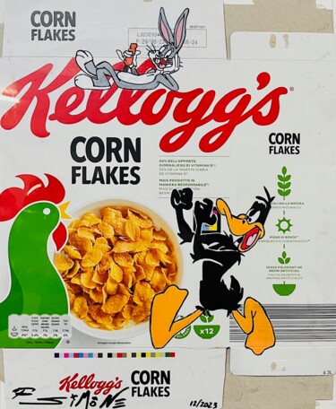 Drawing titled "Kelloggs VS Looney…" by Simone De Rosa, Original Artwork, Acrylic