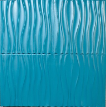 Escultura intitulada "Turquoise 01" por Simone De Rosa, Obras de arte originais, Resina Montado em Painel de madeira