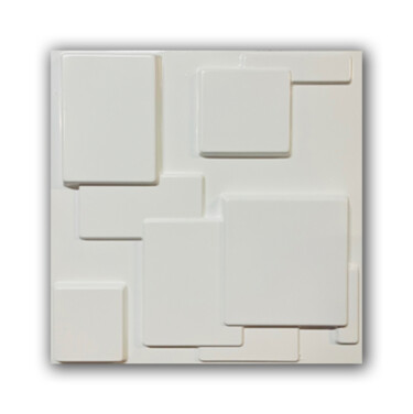 Sculpture titled "White Now" by Simone De Rosa, Original Artwork, Acrylic Mounted on Wood Panel