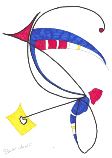 Цифровое искусство под названием "Kite" - Simone Hardt, Подлинное произведение искусства, Карандаш