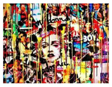Collages intitolato "POP ICON" da Simone Lazzarini, Opera d'arte originale, Smalto