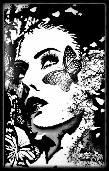 Printmaking titled "MADAME BUTTERFLY" by Simone Lazzarini, Original Artwork, Enamel