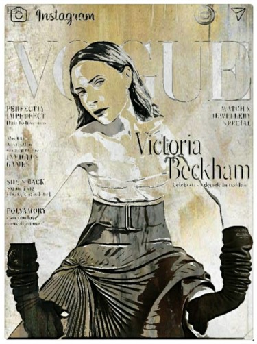 Digitale Kunst mit dem Titel "VICTORIA BECKHAM" von Simone Lazzarini, Original-Kunstwerk, Digitale Malerei