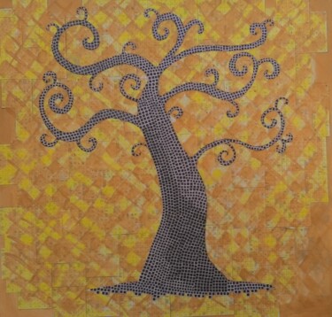 Painting titled "L'albero della vita" by Simone Martina, Original Artwork, Collages