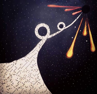 Картина под названием "White & Black Hole" - Simone Martina, Подлинное произведение искусства, Коллажи