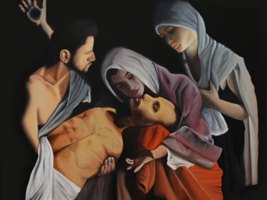 Ζωγραφική με τίτλο "Resurrezione di Laz…" από Simone May, Αυθεντικά έργα τέχνης, Λάδι