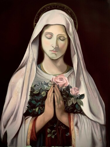 Pittura intitolato "Tristis est anima m…" da Simone May, Opera d'arte originale, Olio