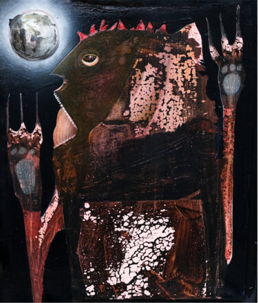 Pintura intitulada "Il canto del Gallo" por Simone Miletta (Mīlĕs), Obras de arte originais, Acrílico Montado em Armação em…