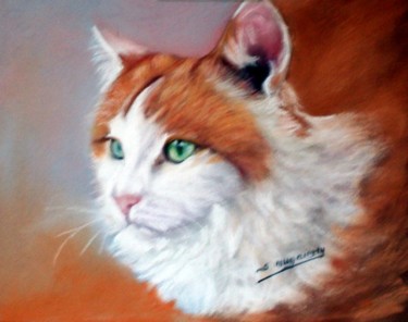 Painting titled "271-Le-regard-de-Ch…" by Simone Mugnier, Original Artwork, Pastel