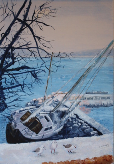 Peinture intitulée "298-Embarcation éch…" par Simone Mugnier, Œuvre d'art originale, Acrylique