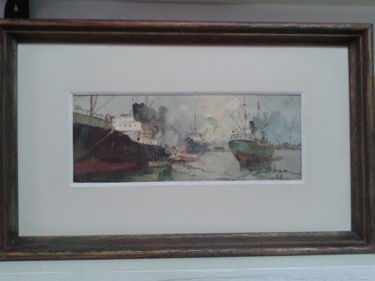 Painting titled "Marinha" by Simone Pigiani, Original Artwork, Oil
