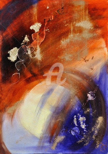 Schilderij getiteld "Cosmos , 5eme-dimen…" door Simone Fleur Sempere, Origineel Kunstwerk, Anders