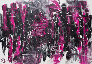 Malerei mit dem Titel "Pink is beautiful" von Simone Urbanietz-Preiss, Original-Kunstwerk, Acryl