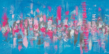 Malerei mit dem Titel "Blue Kiss" von Simone Urbanietz-Preiss, Original-Kunstwerk, Acryl