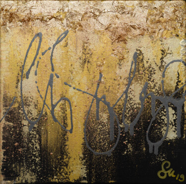 Malerei mit dem Titel "Goldexplosion" von Simone Urbanietz-Preiss, Original-Kunstwerk, Acryl