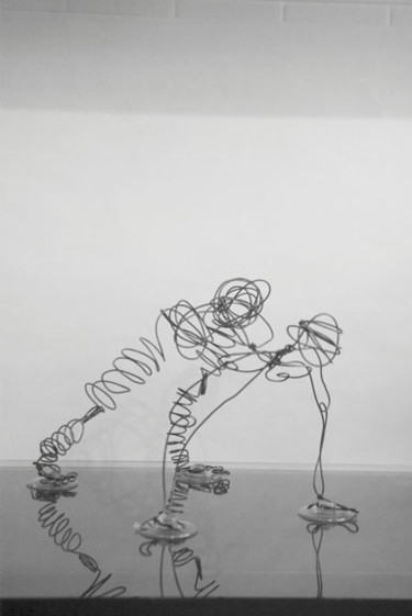 Sculpture titled "Downward Dog" by Simone, Original Artwork, Mixed Media